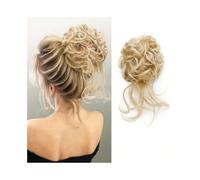 Extensión de Moño Moño desordenado y esponjoso, extensiones de cabello sintético ondulado, rizado, elástico, recogido, cola caballo falsa Mujeres(105)