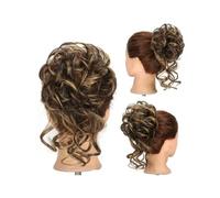 Extensión de Moño Moños de pelo sintético, extensiones cola caballo, moño rizado, esponjoso y desordenado con banda elástica Mujeres(4H27)