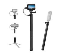 Extensión de Palo Selfie Recargable con monopié y empuñadura de Carga | Batería Externa de 5000 mAh con empuñadura de Carga para Go Pro, Insta360, cámaras dji, iPhone y Smartphones Android