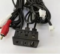 Extensión de panel adaptador AUX de navegación de coche USB de 4 pines a tipo C para Audi o Cable