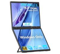 Extensión de pantalla de computadora portátil triple para (Windows único), Monitor portátil apilado plegable FHD IPS de 15.6 pulgadas, Monitor de viaje USB C extendido, rotación de 180 ° para PC
