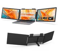 Extensión de pantalla de ordenador portátil - Triple monitor portátil IPS FHD 1080p 3-Type-C 3-Type-C con Windows Mac Trabajo para portátiles compatibles con portátiles de 14 a