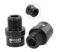 Extensión de pedal de bicicleta de 16 mm, acero cromado CNC, negro, dorado, plateado, eje de manivela para pies más anchos, evita la fricción, más palanca, 2 unidades (negro)