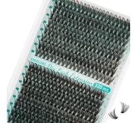 Extensión de pestañas 320Pcs 40D50D DIY mechón de pestañas D rizado mechón de pestañas personal extensión de pestañas volumen mascara de pestañas (40D50D,12MM)