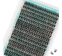Extensión de pestañas 320Pcs 50D DIY mechón de pestañas D rizado mechón de pestañas personal extensión de pestañas volumen mascara de pestañas (50D,10MM)