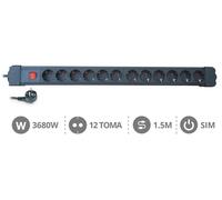 Extensión de Protección 12 Tomas 3500W c/ Interruptor (1.5 mts) - GSC