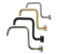 ExtensióN Del Brazo De La Ducha Brazo de ducha de lluvia, adaptador de cabezal de rociador de baño, tubo de extensión, cubierta de brida de tubo(N BLACK)