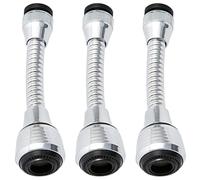 Extensión del grifo de 3pcs 5.5 Flexible a prueba de chapoteo Ajuste de grifo accesorio de reemplazo de acero inoxidable y extensor de abdominales para cocina, baño