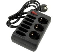 Extensión eléctrica 9 salidas CA Interior (Negro) - REV