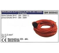 Extensión Eléctrico 25m Schuko Enchufe 2 Polos + Terra 16A 250V 1 Prensa Schuko