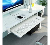 Extensión ergonómica de escritorio con bandeja ajustable para teclado debajo del escritorio, soporte para mouse con abrazadera para comodidad en la oficina en casa y solución de estación de trabajo