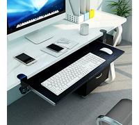Extensión ergonómica de escritorio con bandeja ajustable para teclado, plataforma extraíble con abrazadera y soporte para reposabrazos, almacenamiento de mouse debajo del escritorio para mayor