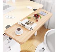 Extensión ergonómica de escritorio plegable bandeja para teclado de 50/60/70 cm, diseño ajustable sin abrazaderas para escritorios de oficina y computadora (madera, 60 x 25 cm)