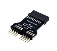 Extensión Header 9 Pin USB 2.0 para placa base, adaptador de placa base a doble conector USB 2.0 a 9 pines | Adaptador conector HUB con multiplicador de puertos y extensión Plug and Play