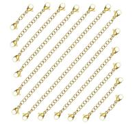 Extensión para collar, 12 unidades de 3 cm, 5 cm, 7,5 cm, 10 cm, 13 cm, 15 cm de extensión para pulseras, collares, pulseras de oro, pulseras doradas, material de acero inoxidable (oro 12)