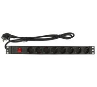 Extensión para Rack 8 Tomas con Switch 1U (Negro) - FONESTAR
