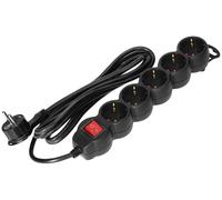 Extensión Quíntuple con Interruptor (5 mts) - Negro