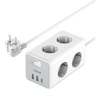 Extensión séxtuple con 2 puertos USB-A y 1 puerto USB-C (blanco) - TESSAN