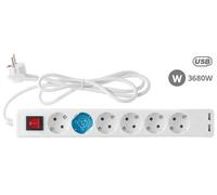 Extensión séxtuple con 2 USB (14 mts) - GSC