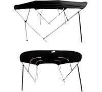 Extensión Superior De Bimini, 4 Arco En La Cubierta Del Bote, Copa De Lona De 8 Pies De Largo A Prueba De Agua, Marco De Aleación De Aluminio, Postes T(Size:244 (L) x 137 (H) x 231-244 cm,Color:Black)
