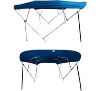 Extensión Superior De Bimini, 4 Arco En La Cubierta del Bote, Copa De Lona De 8 Pies De Largo A Prueba De Agua, Marco De Aleación De Aluminio, Postes T(Size:244 (L) x 137 (H) x 231-244 cm,Color:Blue)
