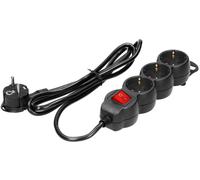 Extensión Triple c/ Interruptor (5 mts) - Negro