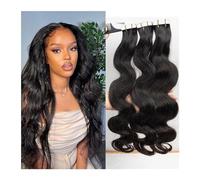 Extensiones Adhesivas Cabello Cinta ondulada corporal en extensiones de cabello Cabello humano for mujeres negras, cabello natural negro Cinta ondulada corporal en extensiones de cabello Cinta en cabe