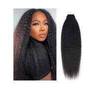 Extensiones Adhesivas Cabello Cinta recta rizada en extensiones de cabello humano real for mujeres negras Color natural Cinta de trama de piel invisible en extensiones de cabello 14-26 pulgadas 20 pie
