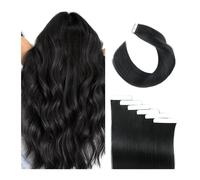 Extensiones Adhesivas Cabello Extensiones de cabello con cinta # 1B Extensiones de cabello con cinta sin costuras de 16 a 26 pulgadas Extensiones de cabello liso humano Cinta en cabello humano real fo