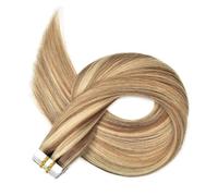 Extensiones Adhesivas Cabello Extensiones de cabello con cinta adhesiva Cabello humano Marrón camello mezclado con rubio blanqueador #8/613 Cabello humano real Extensiones de cinta invisibles Cabello