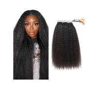 Extensiones Adhesivas Cabello Extensiones de cabello con cinta adhesiva for mujeres negras, cabello Remy negro natural, cinta invisible recta en extensiones de cabello, 20 unidades, 50G Extensiones Ad
