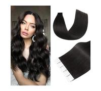 Extensiones Adhesivas Cabello Extensiones de cabello con cinta Cabello humano 16-26 pulgadas Cabello humano Remy liso y sedoso Trama de piel sin costuras Extensiones con cinta # 1B Negro natural Exten