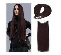 Extensiones Adhesivas Cabello Extensiones de cabello con cinta de 16 "-26" pulgadas, cabello humano Remy, trama de piel Invisible #2, extensiones de cabello con cinta marrón oscuro, cabello brasileño