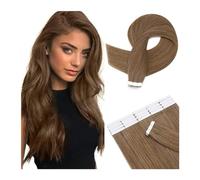 Extensiones Adhesivas Cabello Extensiones de cabello con cinta de cabello humano 6# Extensiones de cabello marrón medio Cinta de 14-26 pulgadas Extensiones de cinta invisibles naturales sin costuras r