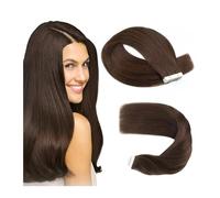 Extensiones Adhesivas Cabello Extensiones de cabello humano con cinta, color marrón más oscuro, extensiones de cabello con cinta marrón sin costuras, extensiones de cabello humano for mujeres de 16 a