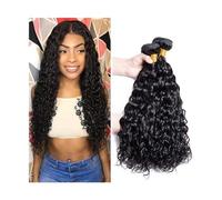 Extensiones Armadura del cabello humano de la onda de agua 1/3/4 paquetes 8-40 pulgadas Malasia Extensiones de cabello Remy virgen sin procesar Paquetes mojados y ondulados Color negro natural Pelo Hu