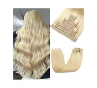 Extensiones Clip Extensiones de cabello con clip, 100% cabello humano Remy, n.° 613, 120 g, natural, suave, liso, doble trama. Extensiones de Clip de Pelo(18 inches)