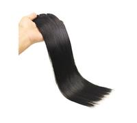Extensiones Clip Extensiones de cabello con clip, sin costuras, 8 unidades, cabello humano real, cabello natural, doble trama, liso Extensiones de Clip de Pelo(1B,24inches)