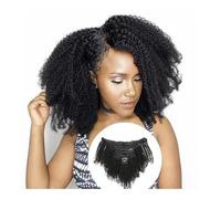 Extensiones Clip Extensiones de cabello humano afro rizado con clip, 120/160 gramos, cabello virgen. Extensiones de Clip de Pelo(160Gram 10PCS,12inches)