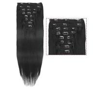 Extensiones Clip Extensiones de cabello humano liso con clip, 8 unidades, 10A, cabello virgen brasileño, 16-26 pulgadas Extensiones de Clip de Pelo(1,16INCHES_240GSET)