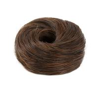 Extensiones Coletero sintético tipo donut for mujer, elástico y liso, con moño desordenado para mujeres(Ginger Brown)