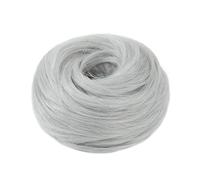 Extensiones Coletero sintético tipo donut for mujer, elástico y liso, con moño desordenado para mujeres(Light Silver Grey)