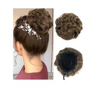 Extensiones Coleteros de moño desordenado con ondas, rizados, elásticos y con cordón, extensiones de cabello sintético para mujeres(6)