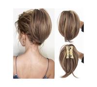 Extensiones Coleteros sintéticos despeinados, moño liso sintético con pinza y cola de caballo para mujeres(86H10)