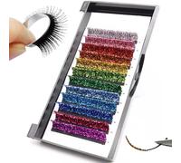 Extensiones de 1 cajas de pestañas, pestañas de color de fibra de 0.55 pulgadas, extensiones de de color adhesivo todos los días, disfraces, Navidad, fiesta de cumpleaños o cualquier fiesta