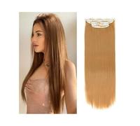 Extensiones de cabello 4 unids/set 24 "de largo recto pieza de cabello grueso clip pelo sintético en extensiones for mujeres 180 g cabeza completa con 11 clips(Dark Blonde)