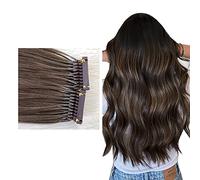 Extensiones de cabello 6D cabello humano, extensión de cabello marrón oscuro 6D, extensión de pluma rápida sin rastro de la máquina extensión de cabello para mujeres, 10 filas,20inch