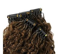 Extensiones de cabello 6D Cabello virgen Onda de agua rizado que no marca 6D Extensión de cabello humano real suave y sedoso adecuado para mujeres niña 25 filas 125G,10inch