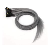 Extensiones de cabello 6D de 20" Extensiones de cabello humano 6D para extensión de cabello rápida Tecnología de conexión de gama alta Extensiones 4 filas,Gris,50CM(20 INCH)