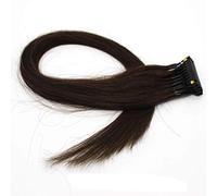 Extensiones de cabello 6D de 20" Extensiones de cabello humano 6D para extensión de cabello rápida Tecnología de conexión de gama alta Extensiones 4 filas,Marrón,50CM(20 INCH)